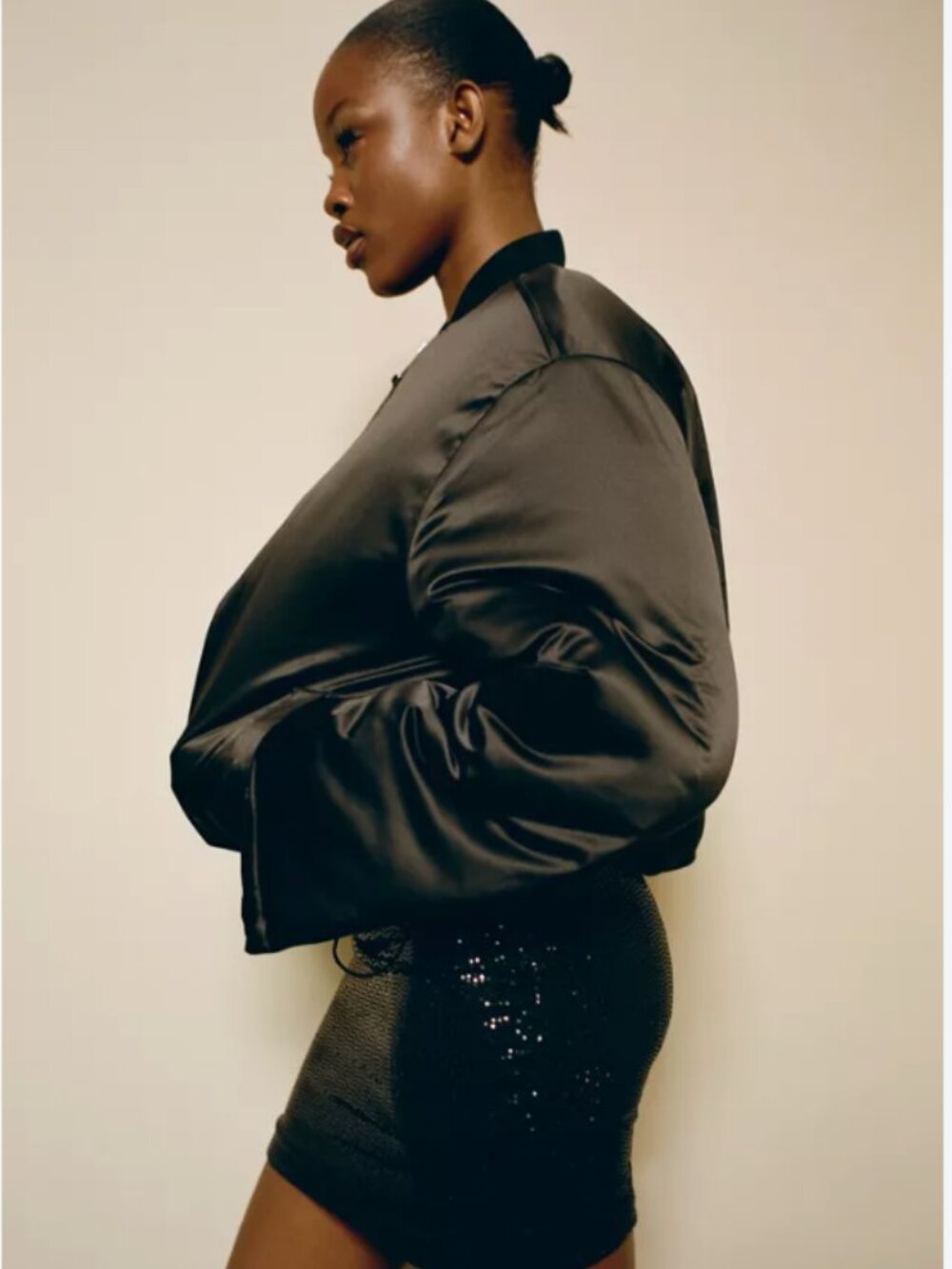 UO Dawn Satin Bomber Jacket